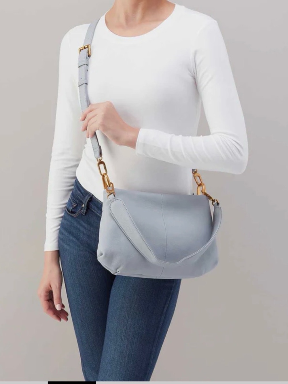 HOBO Shoulder/Crossbody Bag in Light Greyish Blue New without tags! Never used!